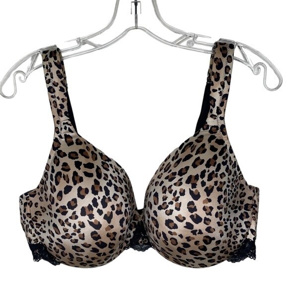 Cacique Lined Cheetah Print Full Coverage Bra 42D - Picture 1 of 6